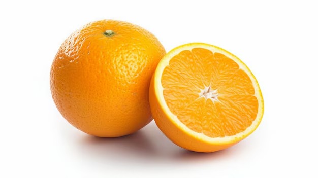 Navel Orange – whole and cut